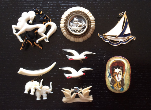 Vintage brooches, thrifted in Brussels